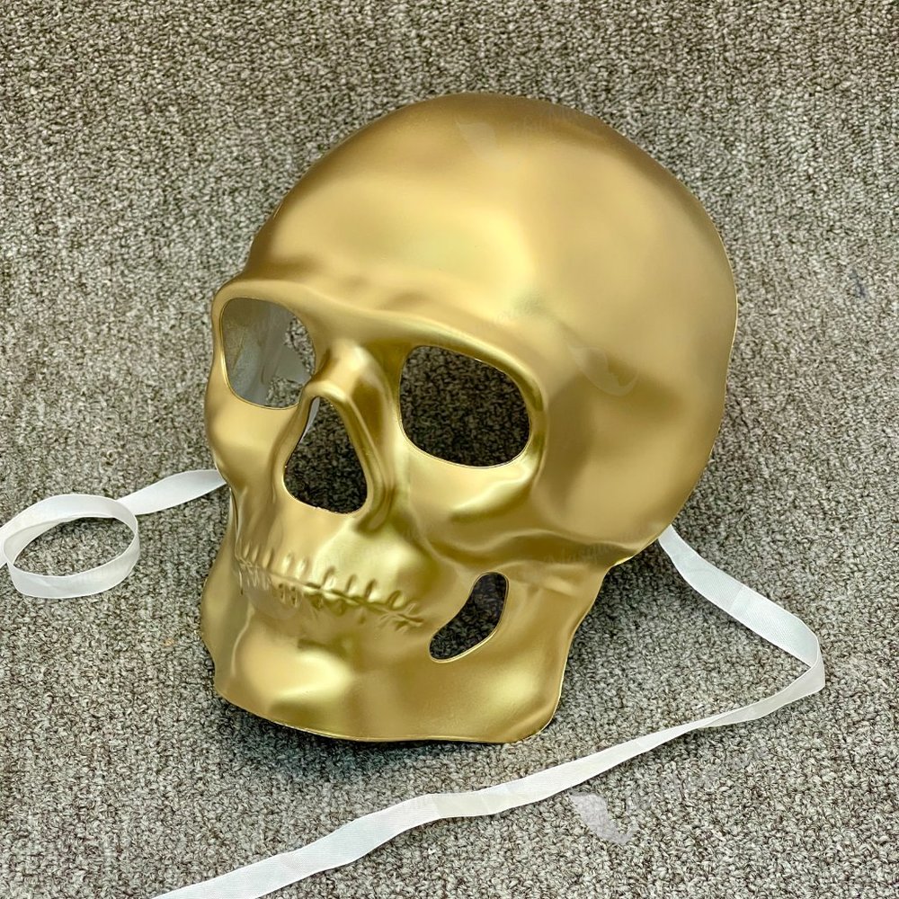 Gold Skull Day of The Dead Halloween Face Mask